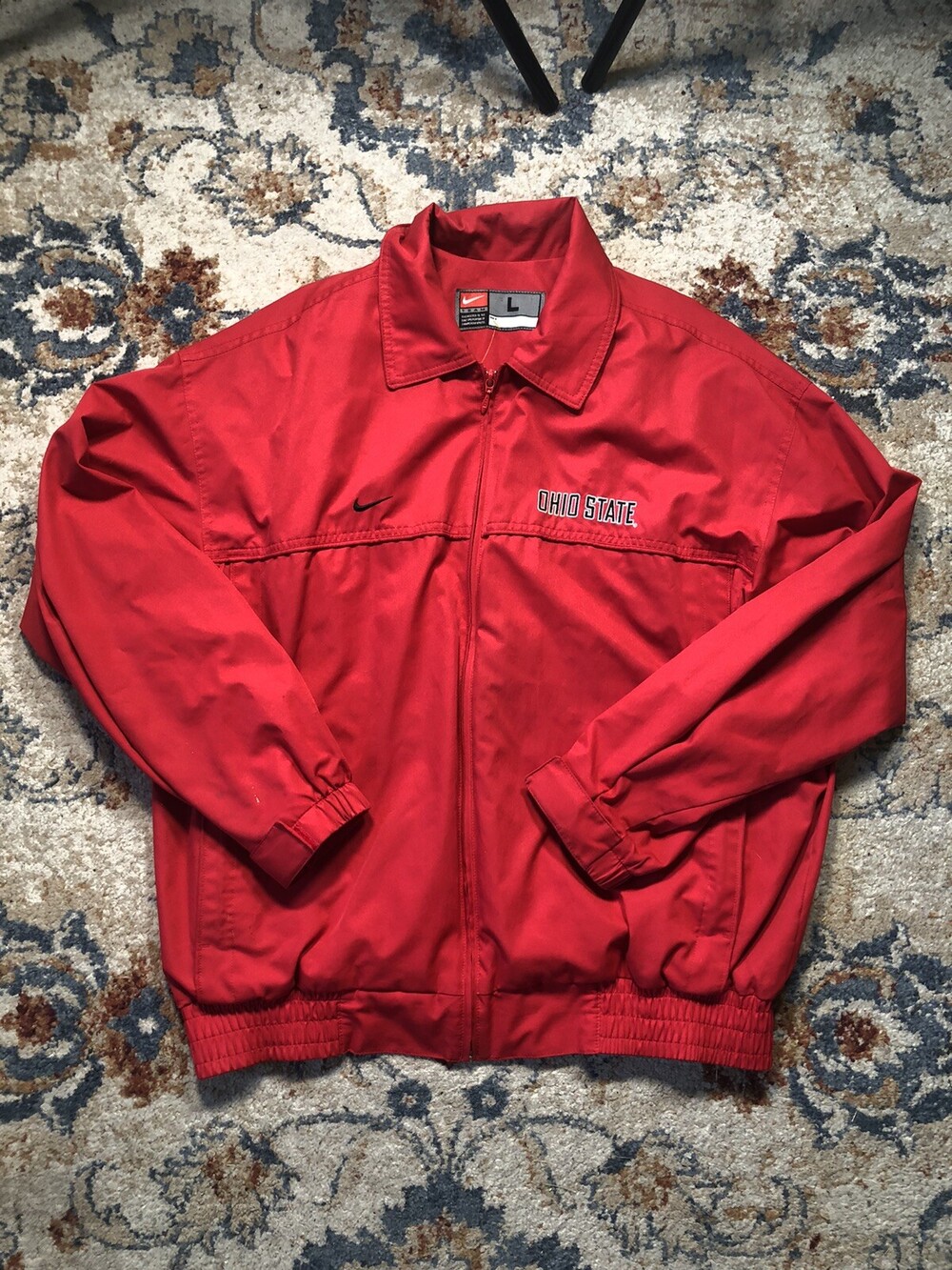 Ohio State Buckeyes Nike Team Jacket Men's Size Large Full Zip Red Y2K Football